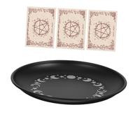 Zerodeko Plato Decorativo Soporte de Velas condujo portavelas Transparente Luces Velas de té Plato de Vela de Pilar Plato de Altar Bandeja de Velas Bandeja de Altar Acero Inoxidable Black
