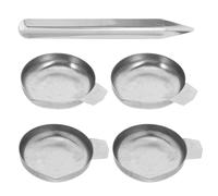 Zerodeko Platos de Pesaje de Acero Inoxidable para Básculas Electrónicas, Juego de 5 Bandejas Profundas para Uso en Laboratorio y Manipulación de Alimentos