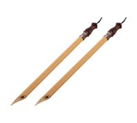 Zerodeko Plumas de Caligrafía Tibetana de Caña 2 Piezas Plumines Inclinados Izquierda y Derecha Bolígrafos de Inmersión para Dibujo y Escritura Artística Material de Oficina y Escolar