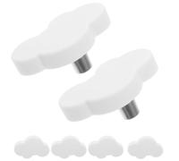 Zerodeko Pomos de Goma para Armarios 6 Piezas Tiradores de Cajones Infantiles de Caucho Suave Diseño Nube Blanca Pomos Decorativos para Muebles y Cajones Accesorios para Armarios y