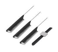 Zerodeko Porta Horquillas Negra 3 Peines de Punta de Acero para Peluquería Profesional y Uso Doméstico, Herramienta Práctica para Recoger Accesorios Metálicos en Cuidado del Cabello
