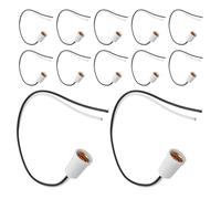 Zerodeko Portalámparas Diseño Moderno E12 con Cable Blanco de Plástico Alta léctrica para Bombillas de Vela Adecuado para Oficina y Decoración