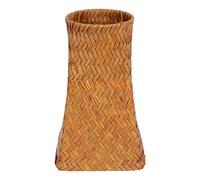 Zerodeko Portalápices de Escritorio Naranja de Paja Trenzada Estilo Europeo Elegante y Práctico Organizador Multifuncional para Bolígrafos y Maceta Decorativa Hogar
