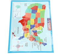 Zerodeko Póster Educativo de Mapa de Estados Unidos, Póster Cognitivo Preescolar Resistente, Tamaño Hoja Única, Accesorio para Aulas y Aprendizaje en Guarderías Estilo Varios estilos