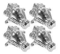 Zerodeko Protector de Esquinas para Cajas de Madera de Aleación de Zinc Patas Decorativas Redondas Plateadas 4 Piezas Accesorios para Joyeros y Cofres Uso en Cajas de Almacenamiento y