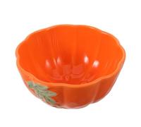 Zerodeko Ramequines de cerámica con forma de calabaza: cuencos para servir fruta con forma de calabaza - 390 ml/13,7 oz Plato de ensalada de porcelana otoñal - Soporte decorativo para dulces para la