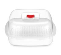 Zerodeko Recipiente para Cocinar al Vapor en Microondas, Vaporera Práctica para Preparar Albóndigas y Pescado Diseño Antisalpicaduras para Cocina al Vapor