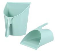 Zerodeko Recogedor de Mano Portátil de Plástico Azul Diseño Creativo y Agarre Cómodo para Cocina y Fiesta, Pack de 2 Piezas Práctico y Elegante