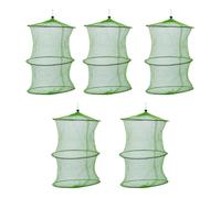 Zerodeko Red de Pesca para Trampas de Peces Telescópica Verde 5 Piezas Jaula de Pesca Portátil para Camarones y Cangrejos Red de Retención Práctica y Duradera para Uso en Río y Lago