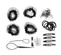 Zerodeko Redes Invisibles Elásticas Cabello Moño 4 Unidades Tamaño Mediano Negro Para Bailarinas y Uso Diario Accesorios Para Peinados De Ballet