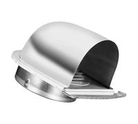 Zerodeko Rejilla de Ventilación Exterior de Aluminio y Acero Inoxidable 100Mm para Campanas Extractoras y Ventiladores Domésticos Cubierta Anti Viento en Forma de U