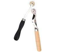 Zerodeko Rueda de Trazado de Costura 2 Piezas Mango de Madera, Rueda de Trazado de Cuero Punta de Aguja, Herramienta Manual Ligera para Marcar Patrones y Sobrecostura en Bricolaje y