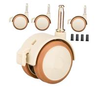 Zerodeko Ruedas Giratorias Para Cuna De Ñiño Freno, Juego De 4 Piezas, Ruedas De Goma Silenciosas, Casquillo De Montaje, Resistentes y Compatibles Para Muebles Infantiles