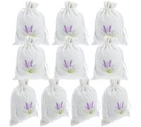 Zerodeko Sacos perfumados para armario, 10 bolsas, bolsas vacías de lavanda, bolsas de tela bordadas, bolsas de algodón para dulces, mini saco perfumado, L