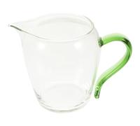 Zerodeko Salsera de Vidrio Resistente al Calor 350 Ml Vertedor Antigoteo y Mango Verde para Servir Salsa y Aderezos en Cocina y Restaurante