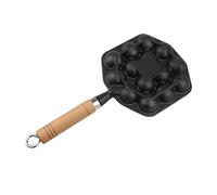 Zerodeko Sartén de Hierro Fundido Gruesa para 14 Albóndigas, Molde para Caracoles sin Recubrimiento, Utensilio Multiusos para Cocina, Sartén Antiadherente Natural para Horno y Fogones