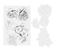 Zerodeko Sello y para Álbumes de Recortes Transparente Floral Diseño Elegante en Plástico Negro Colocación Precisa Manualidades para Creativa