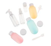 Zerodeko Set de 11 Botellas de Viaje Rellenables para Cuidado Facial y Aseo Personal Envases Transparentes a Prueba de Fugas Portátiles y Compactos para Loción Spray y Champú