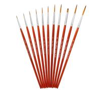 Zerodeko Set de 11 Pinceles de Dibujo Lineal Mango Largo, Cerdas de Nylon y Tubo de Cobre, Ideales para Acuarelas y Gouaches, Superficie Suave y Portátil