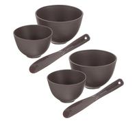 Zerodeko Set de Boles de Silicona Hipoalergénicos para Mascarillas Faciales 6 Piezas 2 Boles Grandes Negros 2 Medianos Negros y 2 Espátulas Negras Reutilizables para Spa Cuidado