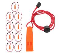 Zerodeko Silbatos de Emergencia Potentes 10 Pcs con Cordón Rojo para Actividades al Aire Libre Silbato de Supervivencia de Plástico Resistente Adecuado para Camping Senderismo y Rescate