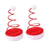 Zerodeko Sombrero Navideño de Primavera Rojo 2 Piezas, Gorro de Fiesta de Navidad Divertido Bola Decorativa, Accesorio Creativo para Decoración y Celebraciones Familiares