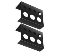 Zerodeko Soporte de Pigmento para Tatuajes de Hierro Negro Diseño Rectangular y 7 Orificios, Resistente y Versátil para Artistas y Entusiastas del Arte, Paquete de 2 Piezas