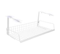 Zerodeko Soporte Organizador de Cables Debajo del Escritorio, Rejilla de Alambre de Color Claro para Gestión y Almacenamiento de Regletas, Adaptadores y Cables en Oficina, Sala de Estudio