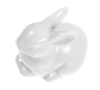 Zerodeko Tapas de Tornillos para Inodoro de Cerámica Blanca, Decoración Hogar Diseño Conejo, Tamaño Grande 8x5x7 Cm, 2 Piezas, Accesorios Baño Prácticos y Adorables