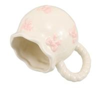 Zerodeko Taza de Cerámica de Color Claro Lazo 3d Hecha a Mano, Taza de Café Creativa y Versátil para Hogar y Cafetería, Diseño Único y Experiencia Mejorada al Beber