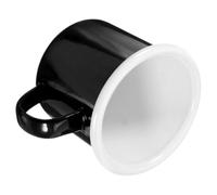 Zerodeko Taza de Esmalte Vintage Negra 350ml con Asa para Café | Ligera y Cómoda, Uso en Oficina y Viaje, Superficie Lisa, para Té, Soda y Chocolate