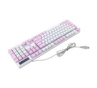 Zerodeko Teclado Mecánico Cable USB para Juegos, 104 Teclas Retroiluminadas RGB Blanco y Púrpura, Teclado Iluminado para PC y Portátil, Diseño Ergonómico para Gaming y Oficina