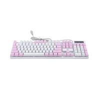 Zerodeko Teclado Mecánico para Juegos RGB 104 Teclas Iluminado por LED Alámbrico para PC y Portátil, Diseño Ergonómico para Gamers y Oficina, Color y Morado, Retroiluminación Multicolor