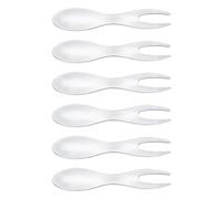 Zerodeko Tenedores de Fruta de Acero Inoxidable 6 Piezas Reutilizables para Ensaladas y Mariscos Diseño para Maíz y Aperitivos Accesorios de Cocina para Barbacoas
