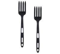 Zerodeko Tenedores de Silicona para Cocinar 2piezas, Resistentes al Calor, Multifunción para Mezclar y Voltear, Utensilios Negros Ideales para Cocina Diaria