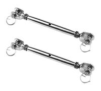 Zerodeko Tensor de Acero Inoxidable Cuerpo Cerrado M6, 2 Piezas, Tornillo de Aparejo para Cable de Acero, Alta Resistencia y Uso Industrial Náutico, Accesorios para Cadenas y Cuerdas