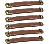 Zerodeko Tiradores de Cuero para Cajones y Armarios 6 Piezas Distancia entre Agujeros de 160 MM para Muebles y Cocinas Modernas