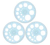 Zerodeko Transportador Circular de 360 Grados, Regla de Medición para Dibujo Técnico, 3 Piezas Multifunción para Estudiantes, Oficina y Escuela, Escala Precisa y Resistente