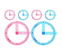 Zerodeko Transportador Multifunción de 360 Grados, Regla Circular de Plástico Transparente, 6 Piezas (3 Azul 3 Rosa), Herramienta de Medición para Aula, Dibujo Técnico y Uso Escolar