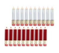 Zerodeko Tubos de Brillo Labial Vacíos en Forma de Lápiz 20 Piezas Mini Contenedores Recargables para Brillo y Aceite de Labios Portátiles Transparentes y Rojos para Uso Diario y Viajes