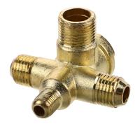 Zerodeko Válvula de Retención de Doble Tubo para Compresor de Aire, Accesorio de Conexión Rápida Roscada de Zinc de 4 Vías, Válvula Antirretorno Neumática Resistente Corrosión