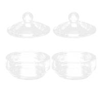 Zerodeko Vasos de Vidrio para Manicura 2 Piezas con Tapa, Taza Redonda para Decoración de Uñas, Copa para Líquido y Polvo Acrílico, Herramienta para Uñas Acrílicas en Salón y Uso Personal