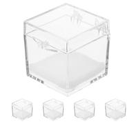 Zerodeko Vitrina de rocas de 5 piezas: cajas transparentes para colección de rocas, cajas para guardar especímenes, visor de insectos para almacenar piedras minerales, monedas de cristal y objetos