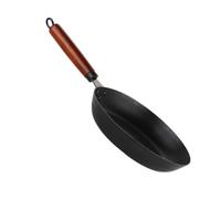 Zerodeko Wok para Estufa Fondo Redondo de Hierro y Mango Ergonómico, Sartén Antiadherente Pequeño Adecuado para Cocinar en Llama Abierta Vida Diaria