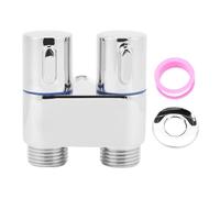 Zerodis 1 en 2 Válvula de Control Dual, ángulo Metálico del ángulo de ángulo de Metal Válvula Ducha de Ducha Bidet para Lavadora e Inodoro (Electrochapado)