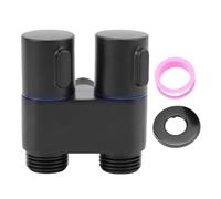 Zerodis 1 en 2 Válvula de Control Dual, ángulo Metálico del ángulo de ángulo de Metal Válvula Ducha de Ducha Bidet para Lavadora e Inodoro (BLACK)