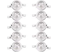 Zerodis 10 Pack Led Chip, LED chips integrados de alta potencia COB Ultravioleta 395-400Nm UV Iiolet Bulbo de la lámpara granos DIY Lighting para escanear la impresora 3W