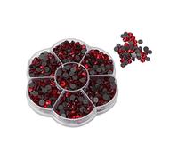 Zerodis 1000 Piezas de Diamantes de Imitación de Cristal, Gemas Brillantes para Manualidades, Decoración de Uñas, Joyería, Ropa, Zapatos, Accesorios con Brillo de Corte Multifacético (JM201 rojo)