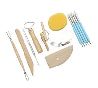 Zerodis 14 Piezas de Herramientas de Arcilla, Juego Portátil de Escultura de Cerámica de Polímero con Bolígrafo de Silicona y Cuchillo de Corte de Madera, para Modelar Proyectos de