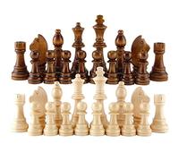Zerodis 32PCS Ajedrez internacionales de Madera sin Tablero, Torneo Internacional de Piezas de ajedrez portátiles Juego de Juego de Mesa de Entretenimiento de Piezas de ajedrez
